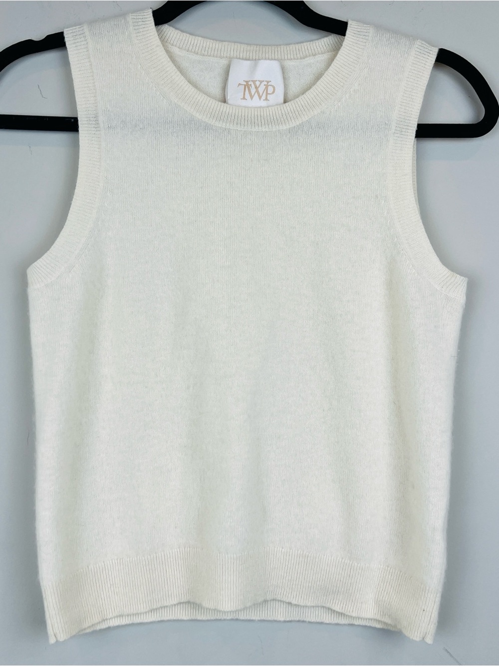 TWP Jenny's Cashmere Tank Sweater Crewneck Vest Top Ivory Cream Size Small